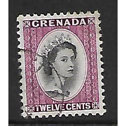 GRENADA 1953 12c BLACK AND REDDISH PURPLE SG 193 FINE USED