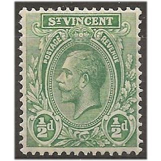 St Vincent 1921 SG131 1/2d Green Mounted Mint . .. .