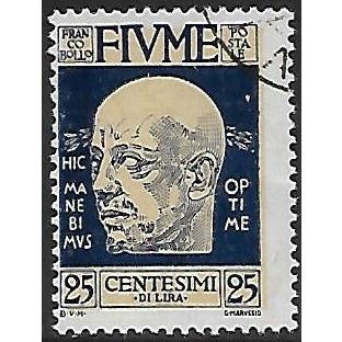 Mi 102: 25 c. deep blue Definitive Stamp: Gabriele d'Annunzio