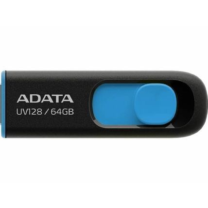 64GB ADATA UV128 USB 3.2 Flash Drive - Black/Blue