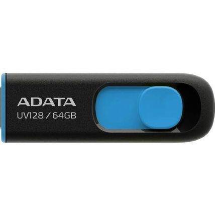 64GB ADATA UV128 USB 3.2 Flash Drive - Black/Blue