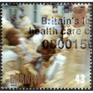 1998 Europa. Notting Hill Carnival. 43p Val Children in White & Gold. Fine Used.