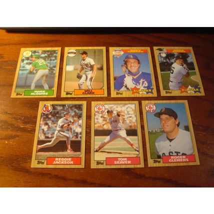 1987 Topps, 7-Superstar Cards, nm/mn, BOGGS/McGWIRE/CLEMENS, ++