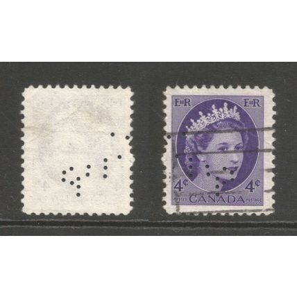 Canada 4c QEII, used perfin