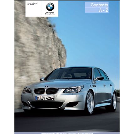 BMW M5 OWNERS MANUAL 2007 MOTOR CAR 256 PAGES IN ENGLISH