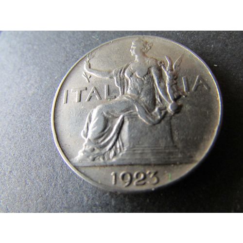 1923 ITALY ONE LIRA R MINT MARK FREE POST. G