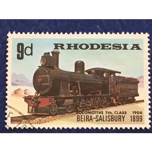 Rhodesia QEII 1969 Railway 9d 7th Class Locomotive #43 Used SG 432 Sc 268 stamp