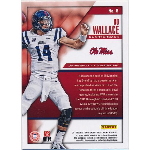 2015 Panini Contenders Draft Picks Passing Grades 8 Bo Wallace Ole Miss Rebels
