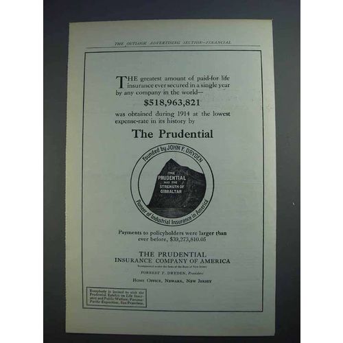 1915 Prudential Insurance Ad - The Greatest Amount