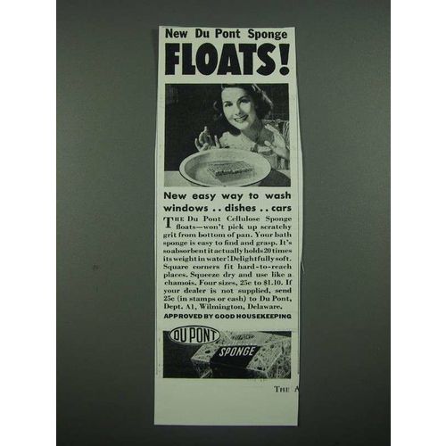 1938 Du Pont Sponge Ad - New Du Pont Sponge Floats