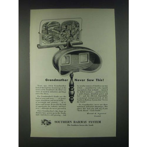 1946 Southern Railway System Ad - Grandmother Never Saw This!