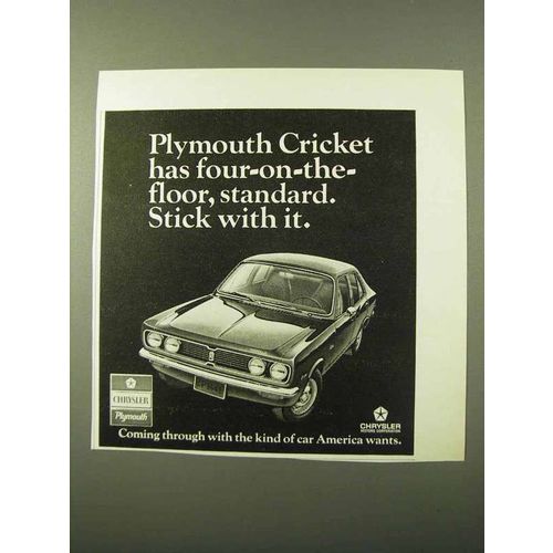 1971 Plymouth Cricket Car Ad - Four-on-The-Floor