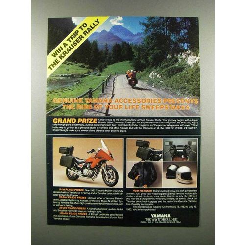 1983 Yamaha Motorcycle Accessories Ad - Krauser Rally