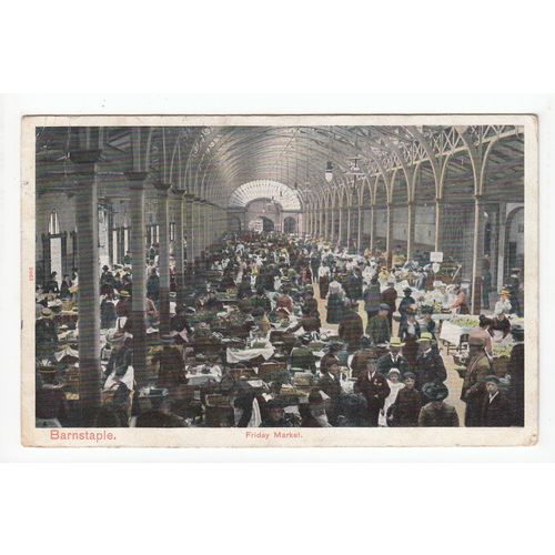 Friday Market Barnstaple Devon 1906 Postcard Peacock Brand Series