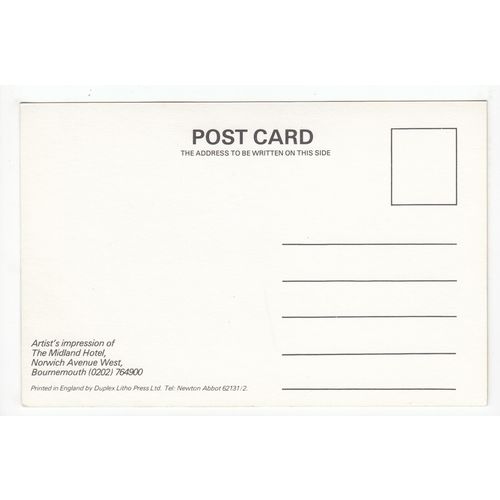 The Midland Hotel Bournemouth Postcard Artists Impression