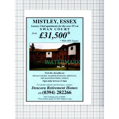 C5955) Mistley Essex Swan Court Advert - 1994 Small Cutting