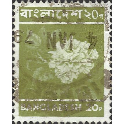 BANGLADESH, FLOWER, Rakta jaba, olive 1976, 20p, #7