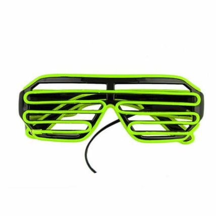 Voice Control Party Neon El Wire LED Light Up Shutter Flashing Glasses Eyewear