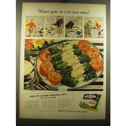 1950 Birds Eye Broccoli Ad - recipe for Birds Eye Autumn Vegetable Plate