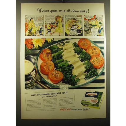 1950 Birds Eye Broccoli Advertisement - recipe for Birds Eye Autumn Vegetable Pl