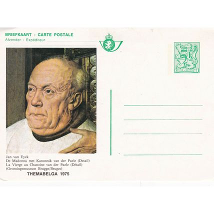 Belgium Jan van Eyck 5c Postal card Themabelga 75 Unused VGC