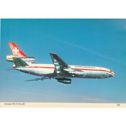 Swissair Douglas DC10 30 Civil Aviation Postcard (A18444)