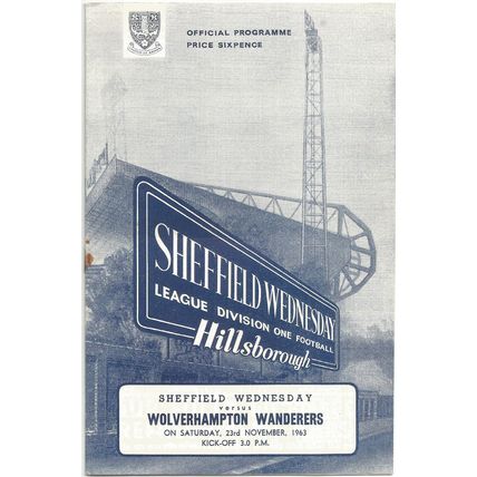 1963-64 SHEFFIELD WEDNESDAY v WOLVERHAMPTON WANDERERS (VG - No Writing)