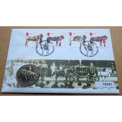 1997 Queens Golden Wedding Anniversary Great Britain 1977 Crown Coin Cover