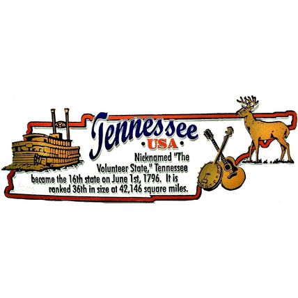 Tennessee the Volunteer State Outline Montage Fridge Magnet