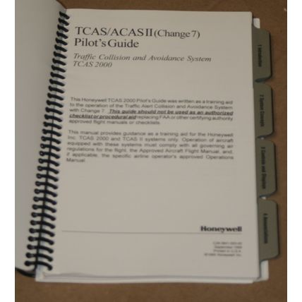 Honeywell TCAS ACASII Pilot's Guide Manual, using TCAS 2000 Change 7 Manual book