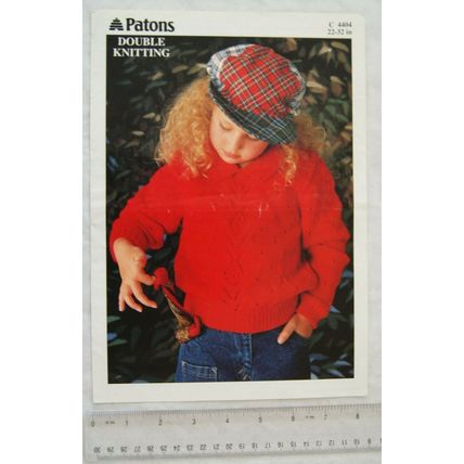 1990 Patons 4404 girls sweater, DK