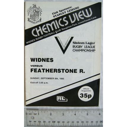 1985 programme Widnes v. Featherstone Rovers