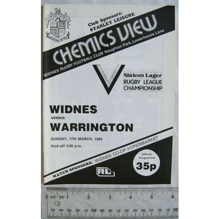 1985 programme Widnes v. Warrington