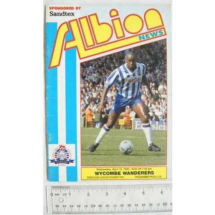 1995 programme Brighton & Hove Albion v. Wycombe Wanderers