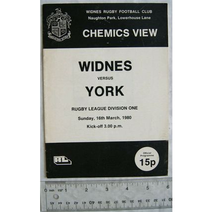 1980 programme Widnes v. York