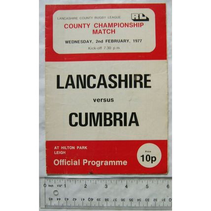 1977 programme Lancashire v. Cumbria, Jubilee County Match