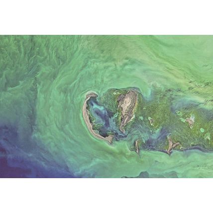 Caspian Sea Space Lines Photo Astronomy Tuyleniy Archipelago Postcard