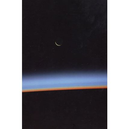 Crescent Moon Koichi Wakata Japanese Space Astronaut Photo Postcard