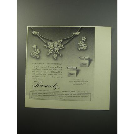1955 Krementz Jewelry Ad - To highlight this Christmas