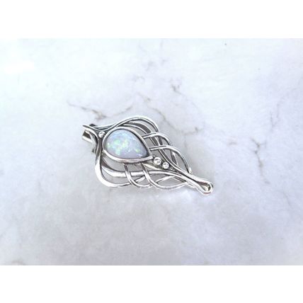 Smaller white oval stone metal alligator hair jewelry clip fine thin hair