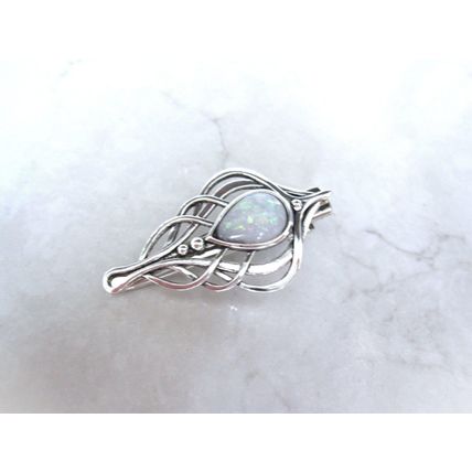 Smaller white oval stone metal alligator hair jewelry clip fine thin hair