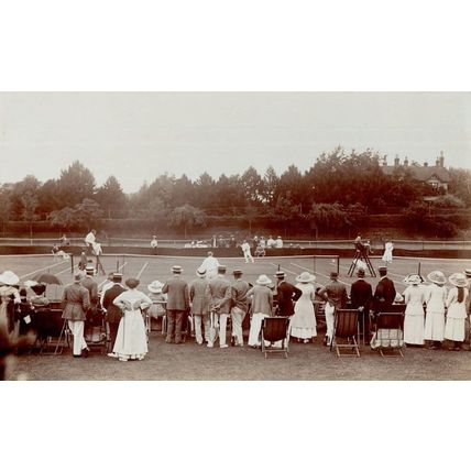 Unidentified Tennis Game Match Real Photo Antique Postcard