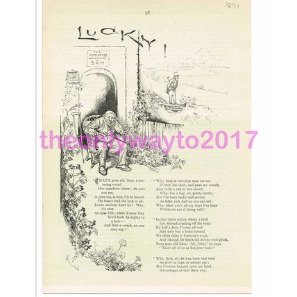 Lucky, Illustrated Poetry, Victorian Book Illustration, 1891