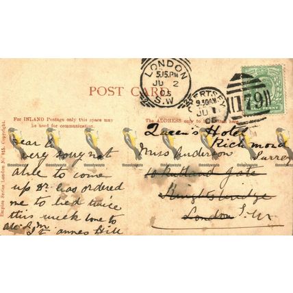Nelson's Column, London, 815 Empire Series, Postcard, 1905