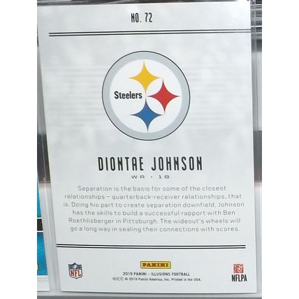 2019 Panini Illusions DIONTAE JOHNSON (Steelers) Rookie Card #72