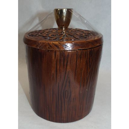 Rare Vintage Treasure Craft Ceramic Green Apple Canister Coffee Storage Can