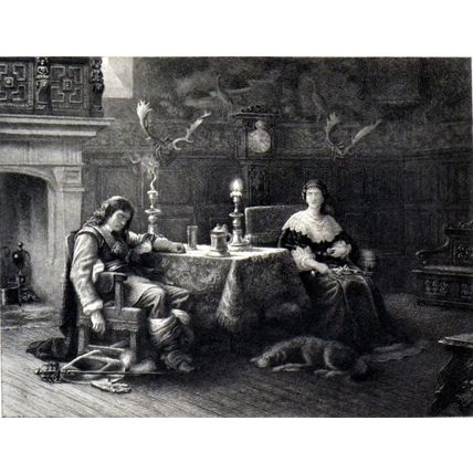 CROMWELL AT RIPLEY CASTLE 1893 Rudolf Lehmann George Woolliscroft Rhead ETCHING