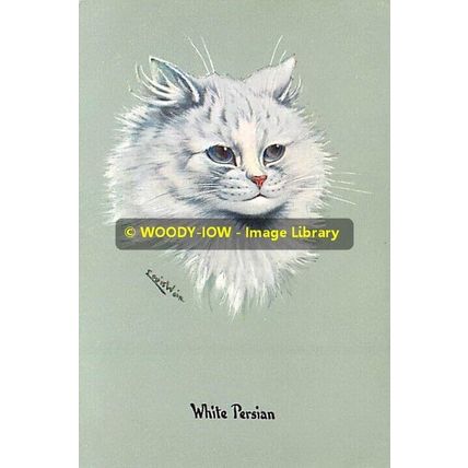 rp10237 - Louis Wain Cat - White Persian - print 6x4