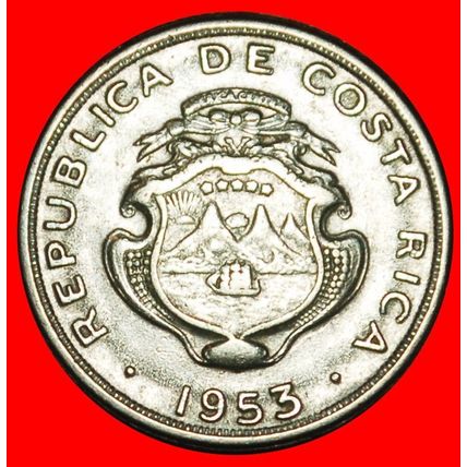 Ⰶ USA STARS~SHIPS (1953-1967): COSTA RICA★ 10 CENTIMOS 1953★LOW START★NO RESERVE