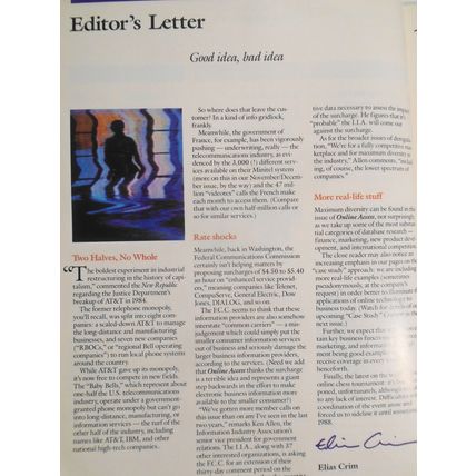 Online Access Magazine September/October 1987 - Buyer's Guide...; Financial Info